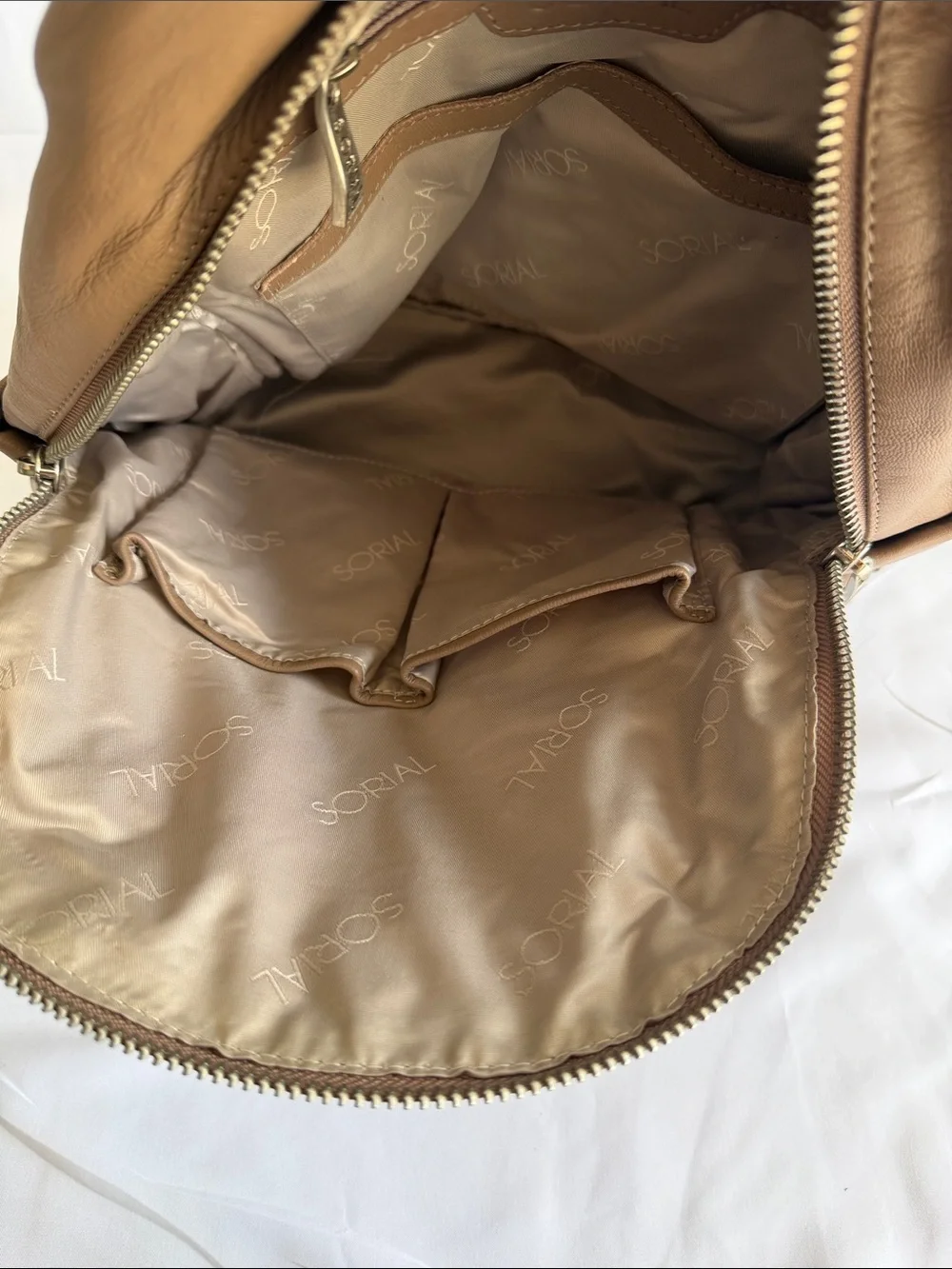 Sorial Tan Leather Backpack